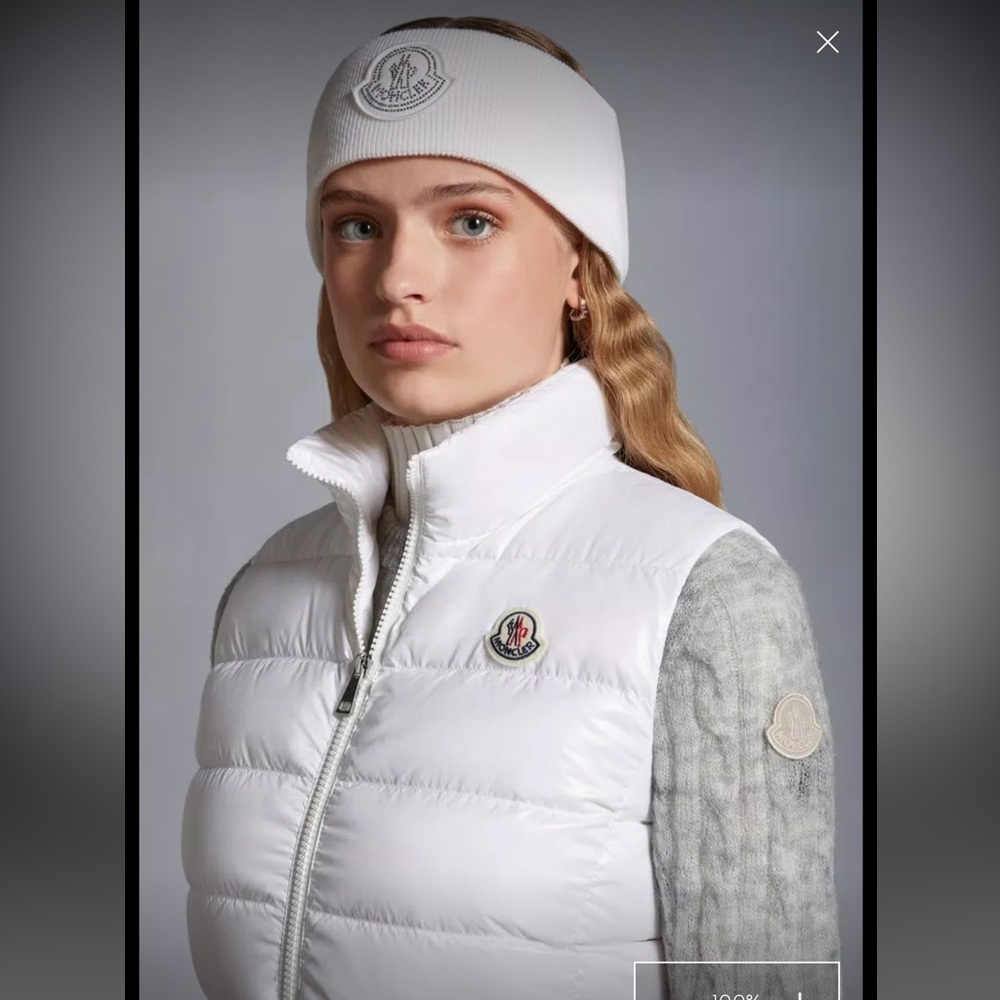 MONCLER CREAM WOOL HAIR BAND NWT - Picture 2 of 10